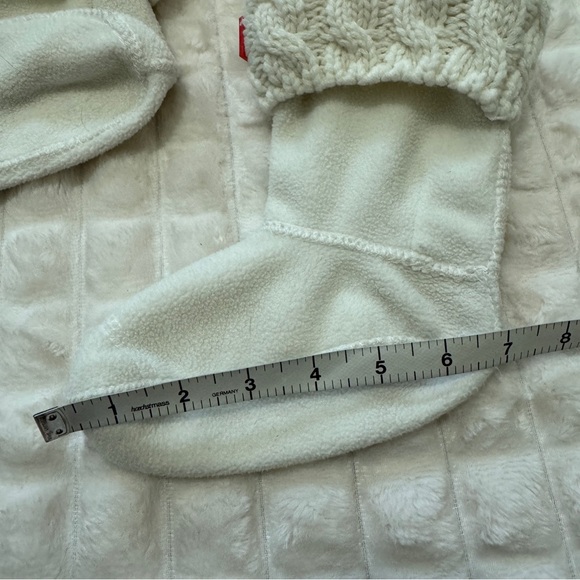 Hunter Youth Small Ivory Cable Knit Fleece Boot Socks ~ Base Layer Inserts - Picture 5 of 6